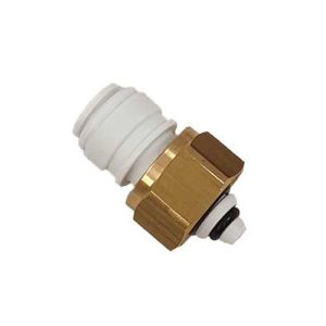 Gas Inlet Adaptor with NRV - White and Brass 3/8in inlet with 1/2in BSP Thread